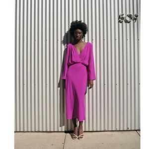 Zara Midi Wrap Dress Purple